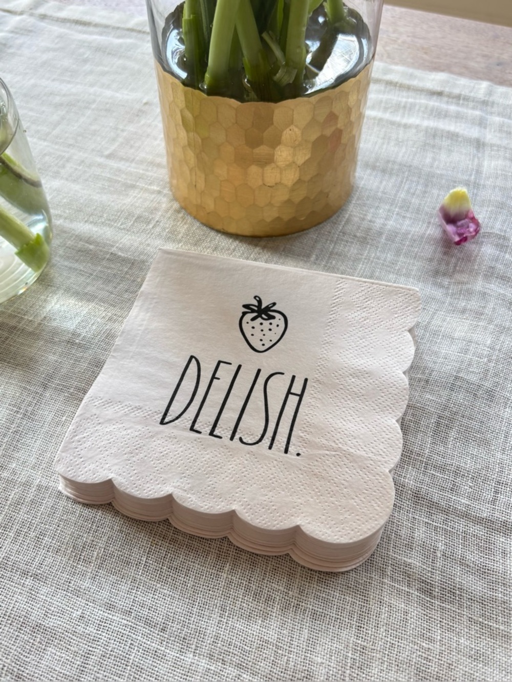 RAE DUNN Beverage Napkins Delish Strawberry Paper Napkins Set of 40